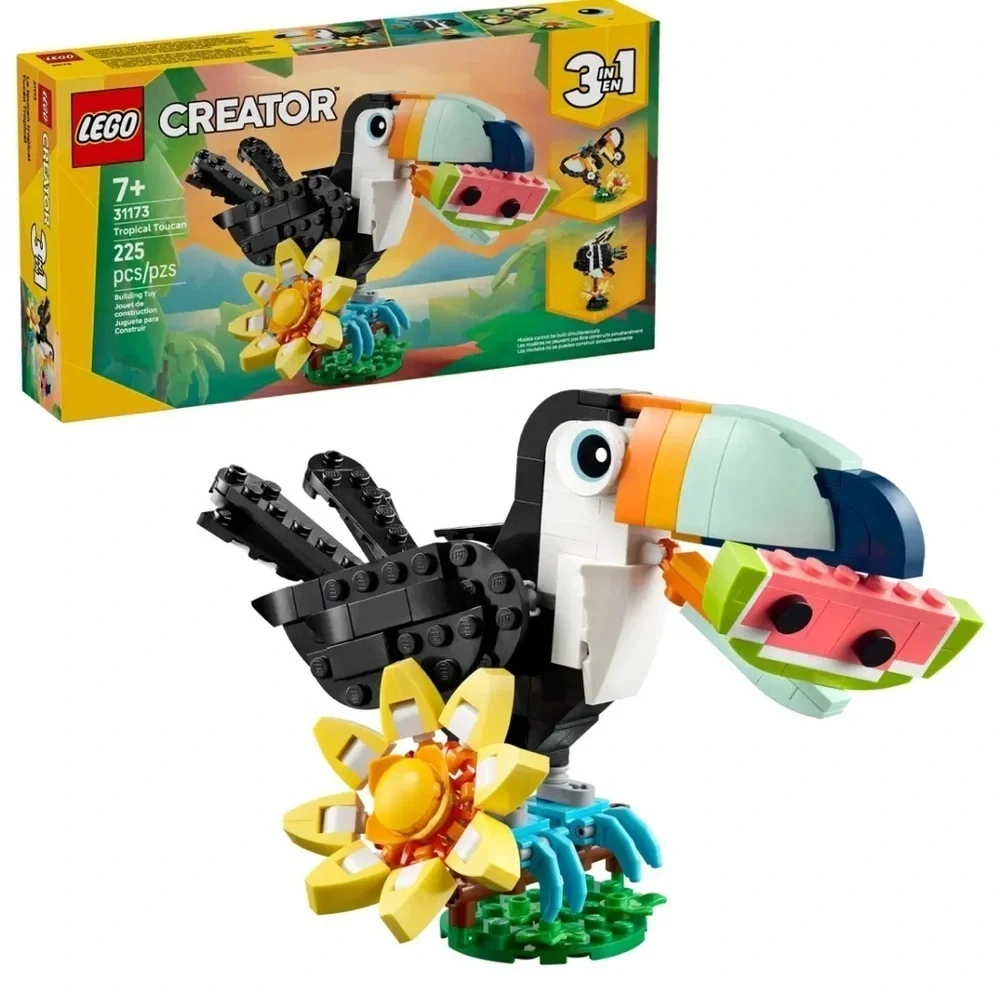 LEGO Creator Bird Toy 3-in-1 Tropical Toucan 31173 Building Kit (225 Pieces)